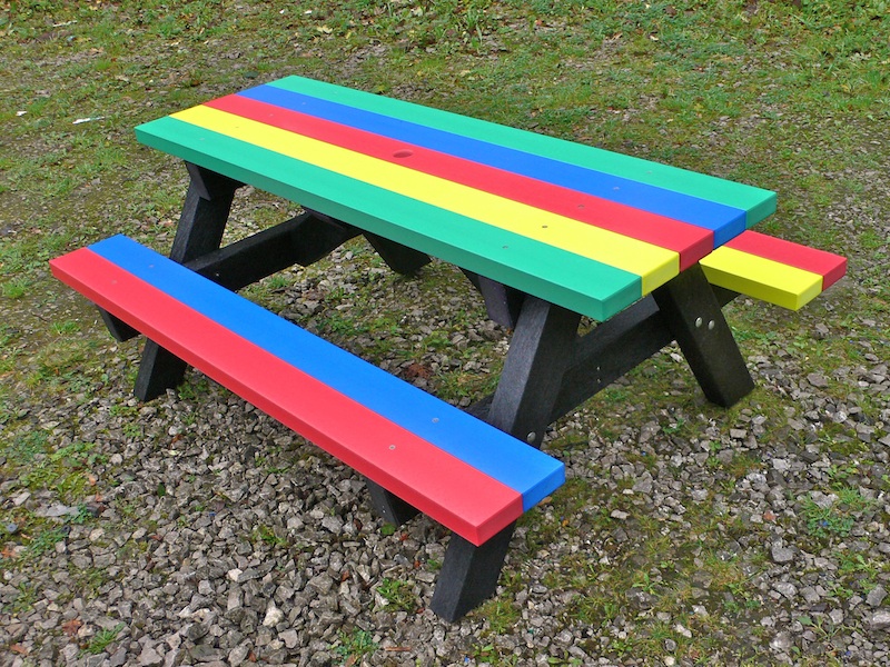 Ribble Rainbow Recycled Plastic Children's Picnic Table from Kedel